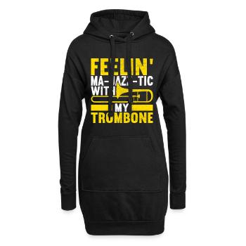 Posaune Trombone - Sweat-shirt à capuche long Femme - noir - Devant