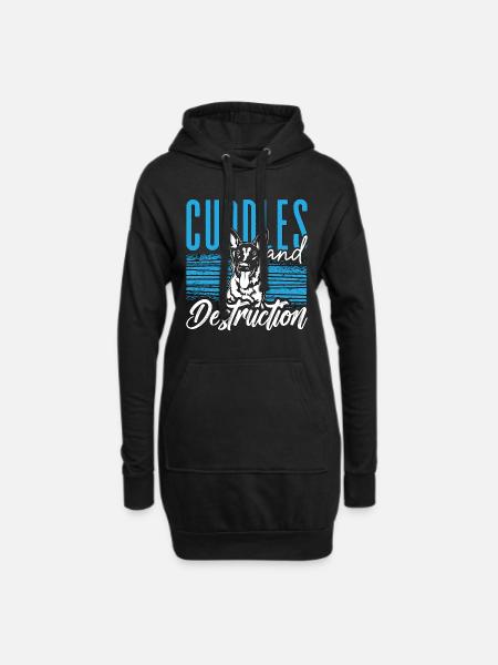 Belgian Malinois Cuddles & Destruction Working Dog - Hoodie-Kleid - Schwarz