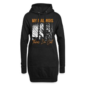 Belgian Malinois My Malinois Thinks I'm Cool Pet - Hoodie-Kleid - Schwarz - Vorne