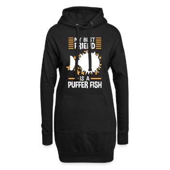 Kugelfisch ist mein Freund Riesenkugelfisch - Hoodie-Kleid - Schwarz - Vorne