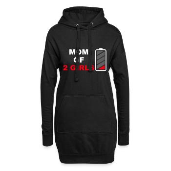 Maman de 2 filles Cadeau de la fête des mères de la fille - Sweat-shirt à capuche long Femme - noir - Devant