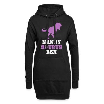 Nanny-Saurus Rex Dino Dinosaure NannySaurus Funny - Sweat-shirt à capuche long Femme - noir - Devant