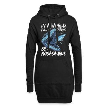 Mosasaurus Dinosaurier - Hoodie-Kleid - Schwarz - Vorne