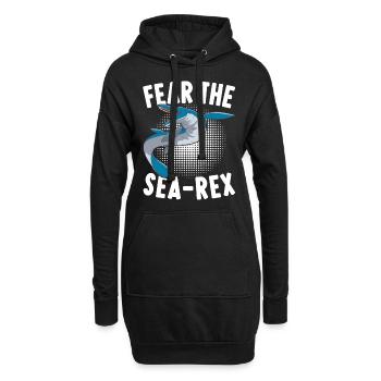Dinosaure mosasaure - Sweat-shirt à capuche long Femme - noir - Devant