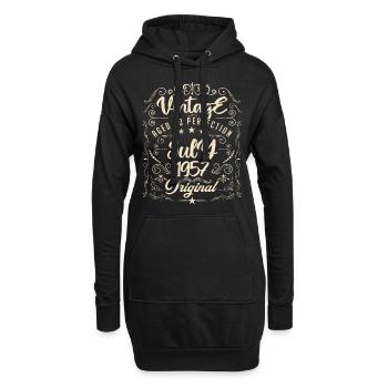 Jahrgang Geboren im Juli 1957 Jubiläum Juli - Hoodie-Kleid - Schwarz - Vorne