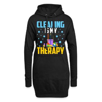 Le nettoyage est ma thérapie - Sweat-shirt à capuche long Femme - noir - Devant