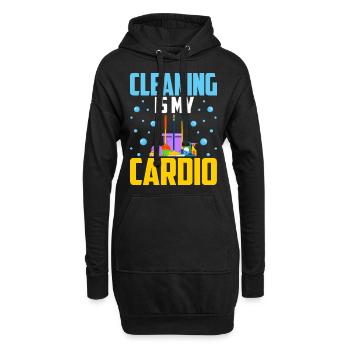 Le nettoyage est mon cardio - Sweat-shirt à capuche long Femme - noir - Devant