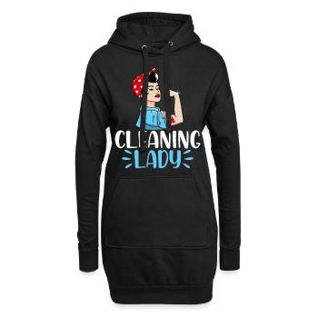Cleaning Lady - Hoodie-Kleid - Schwarz - Vorne