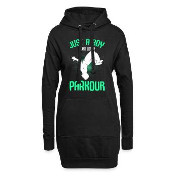 Just a Boy, der Parkour liebt Freerunner Traceur Bo - Hoodie-Kleid - Schwarz - Vorne