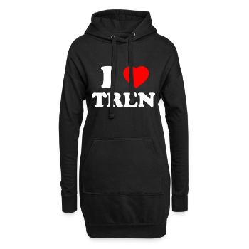 Lustiges Workout-Zitat I Love Tren I Heart Tren Bodyb - Hoodie-Kleid - Schwarz - Vorne