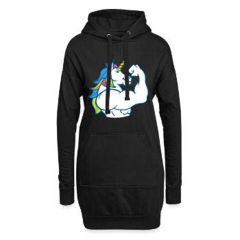Licorne musculaire - Drôle de musculation magique Fitness Bodybuild - Sweat-shirt à capuche long Femme - noir - Devant