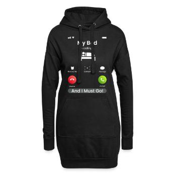 Mon lit appelle - Sweat-shirt à capuche long Femme - noir - Devant