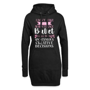 Ballet Danseuse Danse Ballerine - Sweat-shirt à capuche long Femme - noir - Devant