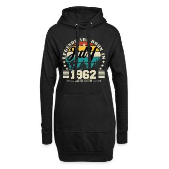 Juli 1962. Geburtstagsgeschenk Juli 1962. - Hoodie-Kleid - Schwarz - Vorne