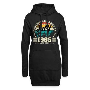 Juli 1985. Geburtstagsgeschenk Juli 1985. - Hoodie-Kleid - Schwarz - Vorne