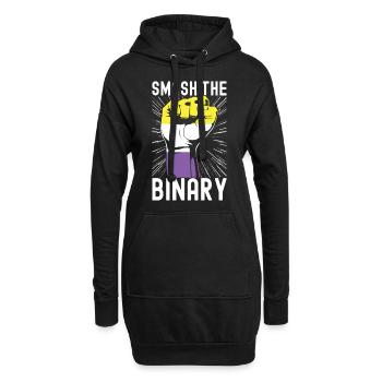 Non Binary Pride Genderqueer - Hoodie Dress - black - Front