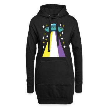 Non Binary Pride Genderqueer - Hoodie Dress - black - Front