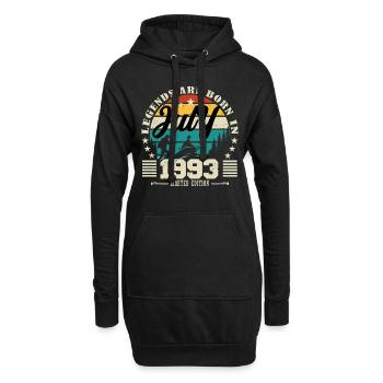 Juli 1993. Geburtstagsgeschenk Juli 1993. - Hoodie-Kleid - Schwarz - Vorne