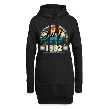 Juli 1982. Geburtstagsgeschenk Juli 1982. - Hoodie-Kleid - Schwarz - Vorne