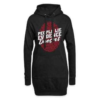 Sciences médico-légales Les gens mentent Preuve Empreinte digitale - Sweat-shirt à capuche long Femme - noir - Devant