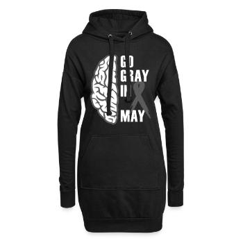 Go Gray en mai Cancer du cerveau / Conscience tumorale Gris - Sweat-shirt à capuche long Femme - noir - Devant