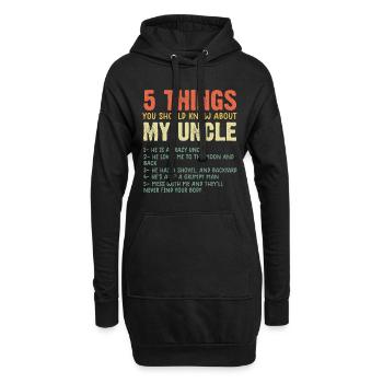 5 choses à savoir sur ma nièce oncle - Sweat-shirt à capuche long Femme - noir - Devant