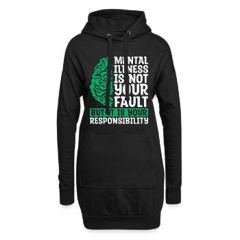 Santé mentale Les maladies mentales ne sont pas des soins de santé - Sweat-shirt à capuche long Femme - noir - Devant