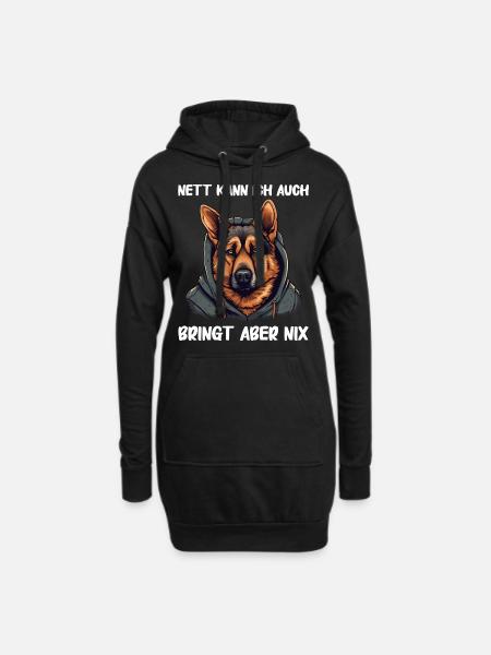 Deutscher Schäferhund Hund Malinois - Hoodie-Kleid - Schwarz