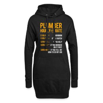 Drôle de plombier Hommes Plombier Plombier à taux horaire - Sweat-shirt à capuche long Femme - noir - Devant