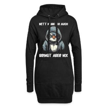 Pinguin Zwergpinguine Kaiserpinguin - Hoodie-Kleid - Schwarz - Vorne
