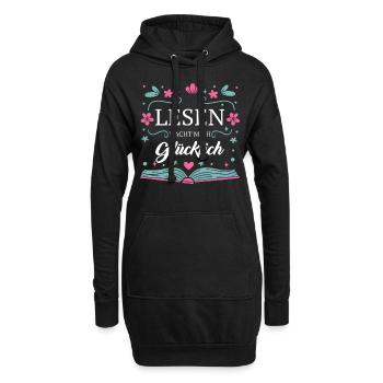 Buch Lesen Bücher Buch Nerd Bücherwurm - Hoodie-Kleid - Schwarz - Vorne