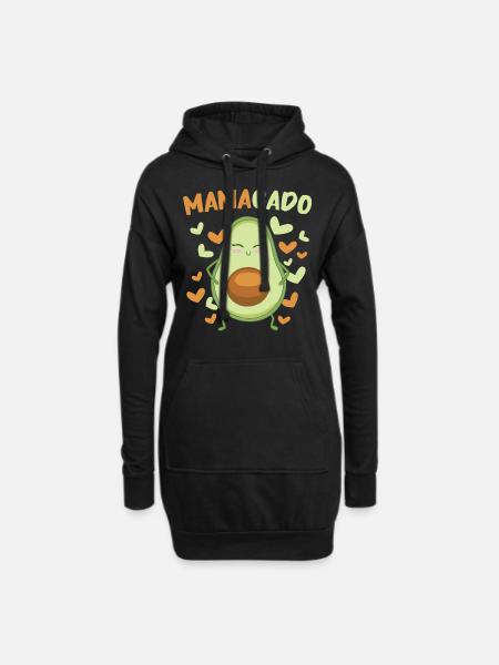 Avocado Frucht Vegan Vegetarier Veganer Avocados - Hoodie-Kleid - Schwarz