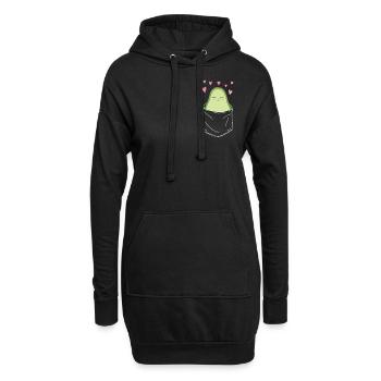 Avocado Frucht Vegan Vegetarier Veganer Avocados - Hoodie-Kleid - Schwarz - Vorne