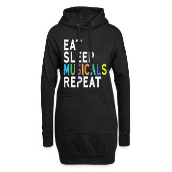 Eat Sleep Musicals Repeat, Broadway Schauspiel Geschenke,t - Hoodie-Kleid - Schwarz - Vorne