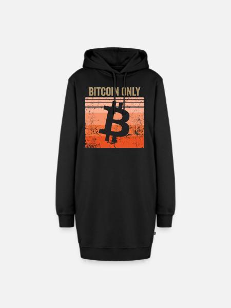 Bitcoin Only - Hoodie-Kleid - Schwarz
