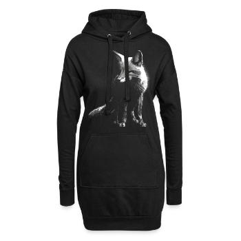 Fuchs Tierliebhaber Geschenk Wildtier Tier Motiv - Hoodie-Kleid - Schwarz - Vorne