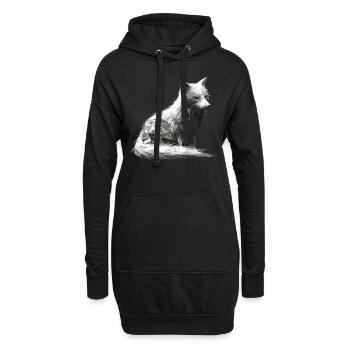 Fuchs Tierliebhaber Geschenk Wildtier Tier Motiv - Hoodie-Kleid - Schwarz - Vorne