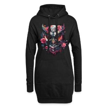 Eule Nachtvogel Vogel Tier Geschenk Kunst - Hoodie-Kleid - Schwarz - Vorne