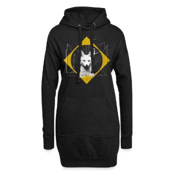 Fuchs Tierliebhaber Geschenk Wildtier Tier Motiv - Hoodie-Kleid - Schwarz - Vorne