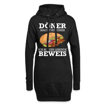 Döner Kebab Dönermann Essen - Hoodie-Kleid - Schwarz - Vorne