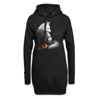 Fuchs Tierliebhaber Geschenk Wildtier Tier Motiv - Hoodie-Kleid - Schwarz - Vorne