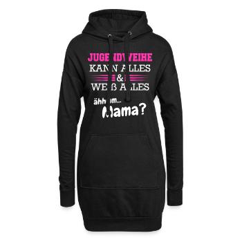 Jugendweihe Mädchen Junge Erwachsen - Hoodie-Kleid - Schwarz - Vorne