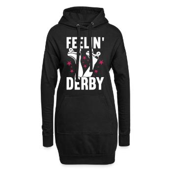 Roller derby - Sweat-shirt à capuche long Femme - noir - Devant