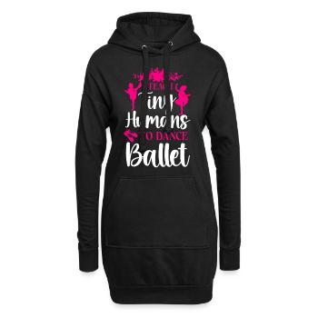 Ballet Dancer Dance Girl Ballerina - Hoodie-Kleid - Schwarz - Vorne