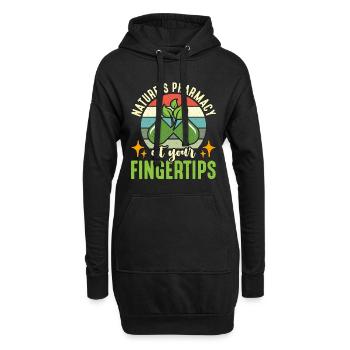 Herbalism Nature's Pharmacy At Your Medicinal Herb - Hoodie-Kleid - Schwarz - Vorne