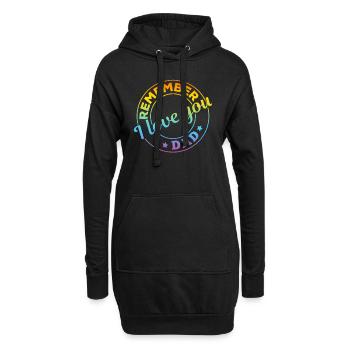 Souviens-toi que je t’aime papa - Bonne fête des pères - Sweat-shirt à capuche long Femme - noir - Devant