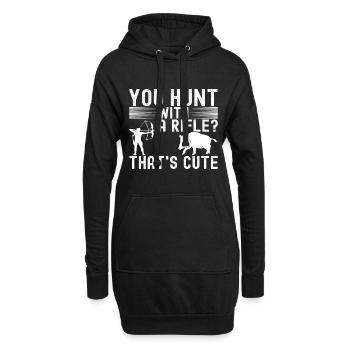 Jäger Wildschwein Jagen - Hoodie-Kleid - Schwarz - Vorne