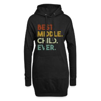 Mittleres Kind Retro-Stil Jüngster Mittlerer Ältester Si - Hoodie-Kleid - Schwarz - Vorne