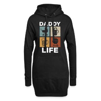 Daddy Life - Première fête des pères Papa Fête des pères - Sweat-shirt à capuche long Femme - noir - Devant