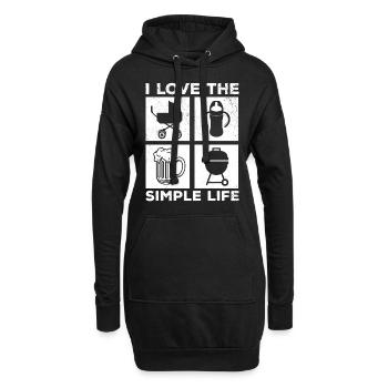 I Love The Simple Life - New Fathers Day - Hoodie-Kleid - Schwarz - Vorne